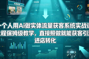 一个人用Ai做实体流量获客系统实战课，全程保姆级教学，直接照做就能获客引流、进店转化