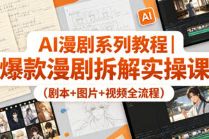 AI漫剧系列教程｜爆款漫剧拆解实操课(剧本+图片+视频全流程)