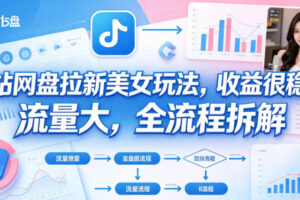 B站网盘拉新美女玩法，收益很稳定，流量大，全流程拆解