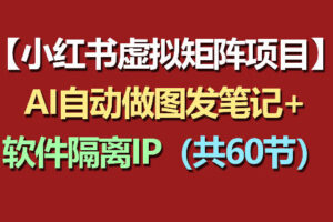 小红书虚拟矩阵项目：软件隔离IP+AI自动做图发笔记(共60节)