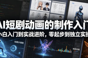 AI短剧动画的制作入门，小白入门到实战进阶，零起步到独立实操