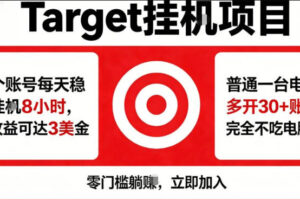 海外平台Target商品浏览曝光，24小时运行无需人工值守，日收益100美刀+电脑可多开【揭秘】
