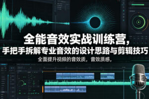 全能音效实战训练营，手把手拆解专业音效的设计思路与剪辑技巧，全面提升视频的音效质感