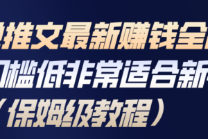 小说推文最新赚钱全流程，门槛低非常适合新手(保姆级教程)