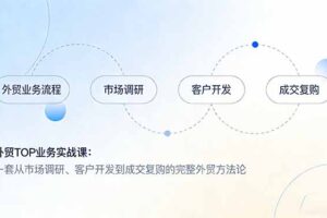 外贸TOP业务实战课：一套从市场调研、客户开发到成交复购的完整外贸方法论