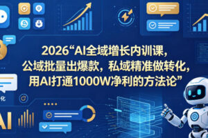 2026AI全域增长内训课，公域批量出爆款，私域精准做转化，用AI打通1000W净利的方法论(更新)