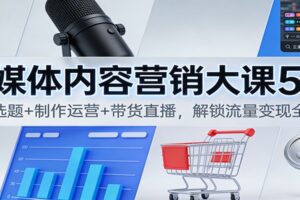 自媒体内容营销大课5.0：定位选题+制作运营+带货直播，解锁流量变现全流程