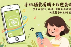 手机摄影剪辑小白逆袭课：学会从策划、拍摄、剪辑到成品输出的完整手机创作能力