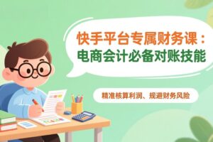 快手平台专属财务课：电商会计必备对账技能，精准核算利润、规避财务风险