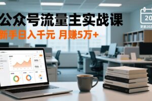 公众号流量主实战课，爆文写作、流量池运营、多平台分发，新手日入千元月赚5万+更新2026年