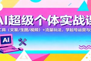 AI超级个体实战课：AI 工具(文案/生图/视频)+ 流量玩法，学起号运营与变现