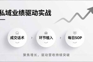 私域业绩驱动实战，成交话术、环节植入、每日SOP，聚焦增长，驱动营收持续突破