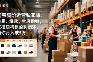 淘宝高阶运营私家课：选品、爆款、全店动销，三模块构建盈利闭环，助你月入破5万(更新12月