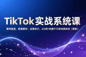 TikTok实战系统课，案例复盘、数据解析、运营执行，从0到1构建千万级电商体系(更新