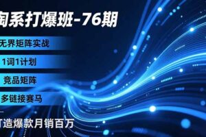 淘系打爆班-76期，无界矩阵实战，1词1计划、竞品矩阵、多链接赛马，打造爆款月销百万