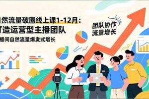 自然流量破圈线上课1-12月更新：打造运营型主播团队 直播间自然流量爆发式增长