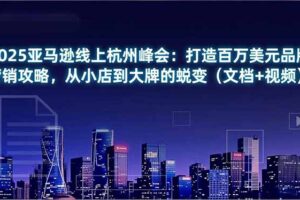 2025亚马逊线上杭州峰会：打造百万美元品牌营销攻略，从小店到大牌的蜕变(文档+视频