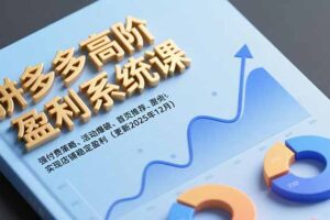 拼多多高阶盈利系统课，强付费策略、活动爆破、首页推荐，实现店铺稳定盈利(更新12月