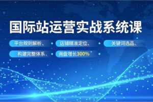 国际站运营实战系统课，平台规则解析、店铺精准定位、关键词选品，构建完整体系询盘增长300%