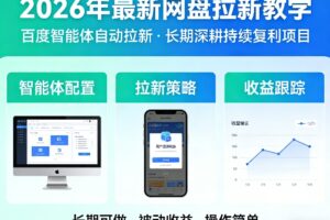 2026年最新网盘拉新教学(百度智能体自动拉新),一个可以长期深耕、持续复利的项目