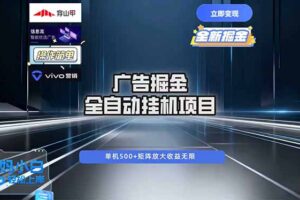 广告自动掘金 全自动运行 运行稳定 单机500+ 项目稳定 新手 小白可做