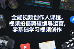 全能视频创作人课程，视频拍摄剪辑编导运营，零基础学习视频创作(更新2026年3月)