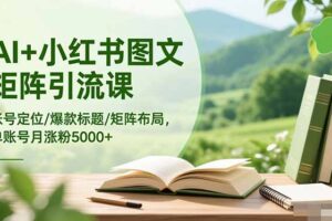 AI+小红书图文矩阵引流课：账号定位/爆款标题/矩阵布局/单账号月涨粉5000+