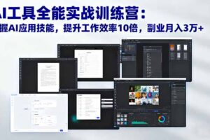 AI工具全能实战训练营：掌握AI应用技能，提升工作效率10倍，副业月入3万+