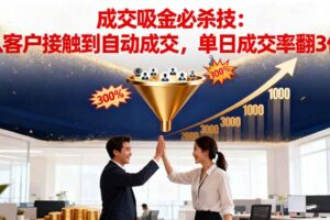 吸金成交营销必杀技：从客户接触到自动成交，单日成交率翻3倍