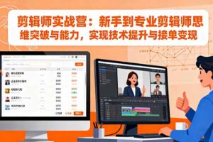 剪辑师实战营：新手到专业剪辑师思维突破与能力，实现技术提升与接单变现