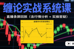 缠论实战系统课：直播录屏回放(含行情分析 + 实操答疑(更新8月)