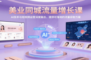美业同城流量增长课，AI技术与短视频运营深度融合，提供可落地的流量获取方案