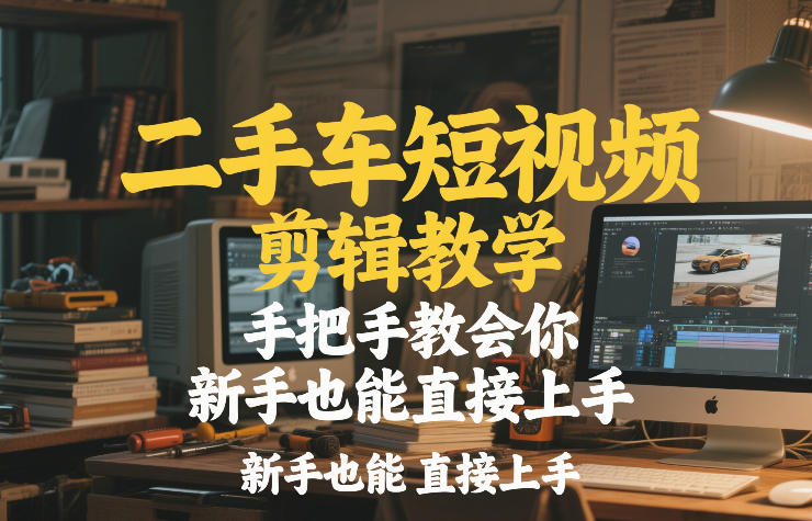 二手车短视频剪辑教学，手把手教会你，新手也能直接上手