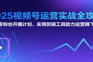 2025视频号运营实战全攻略：零粉丝开播计划、起号到到变现思维逻辑方法