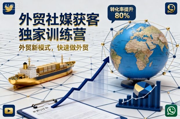 外贸社媒获客独家训练营,外贸新模式,快速做外贸(更新26年2月)