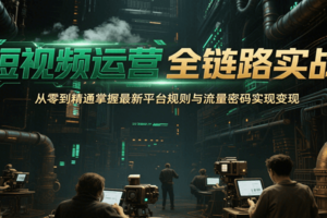 短视频运营全链路实战，从零到精通掌握最新平台规则与流量密码实现变现