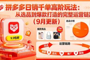 拼多多日销千单高阶玩法：从选品到爆款打造的完整运营链路(9月更新