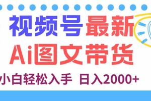 视频号最新AI图文带货，每天几分钟，小白轻松入手，日入2000+