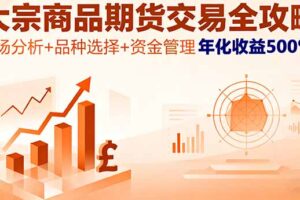 大宗商品期货交易全攻略，市场分析+品种选择+资金管理，年化收益500%+