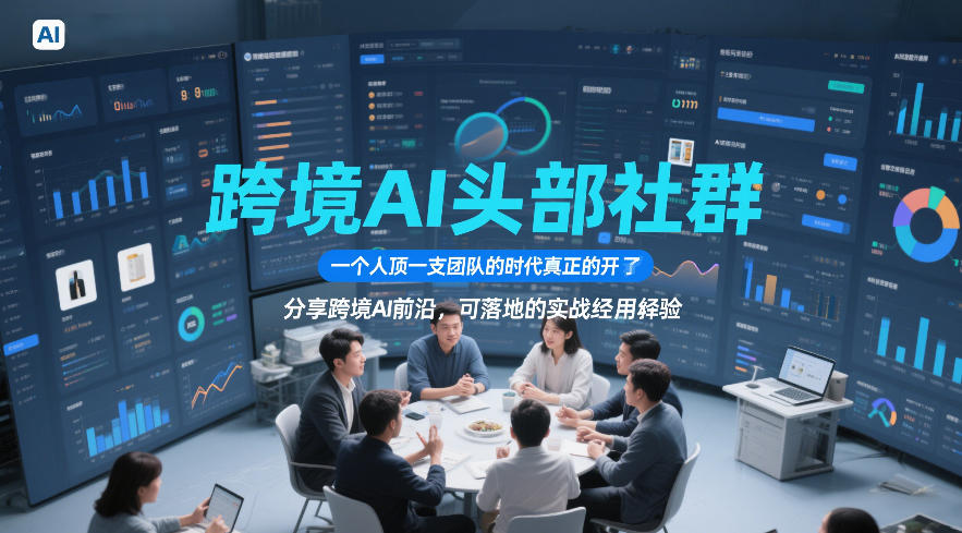 跨境AI头部社群，一个人顶一支团队的时代真正的开始了，分享跨境AI前沿，可落地的实战经验（更新）