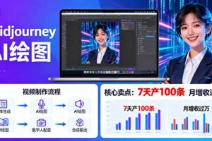 AI绘图照片开口说话视频制作：Midjourney+数字人，7天产100条月增收过万