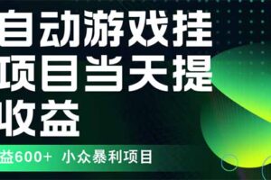 最新全自动下载游戏 操作简单，单机当天收益600+，收益无上限，可矩阵…