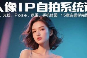 人像IP自拍系统课：构图、光线、Pose、氛围、手机修图 15章实操学完即出片