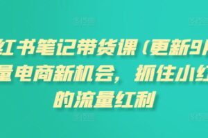 小红书笔记带货课，流量电商新机会，抓住小红书的流量红利(更新26年2月)