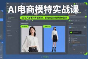 AI电商模特实战课，SD工具部署与界面解析，基础换装换背景操作指南