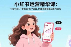 小红书运营精华课：平台认知/广告投放/账户设置,快速掌握精准获客与变现