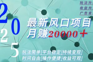 2025广告赛道新风口-月赚2W＋玩法简单，时间自由