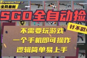 CSGO自动捡漏项目，最新玩法，不用挂机不用玩游戏，一个手机即可操作。…