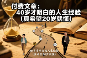 付费文章：40岁才明白的人生经验(真希望20岁就懂)