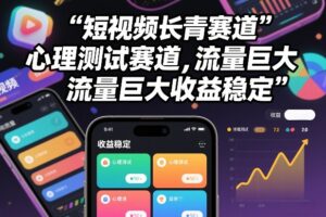 短视频长青赛道，心里测试赛道，流量巨大，收益稳定